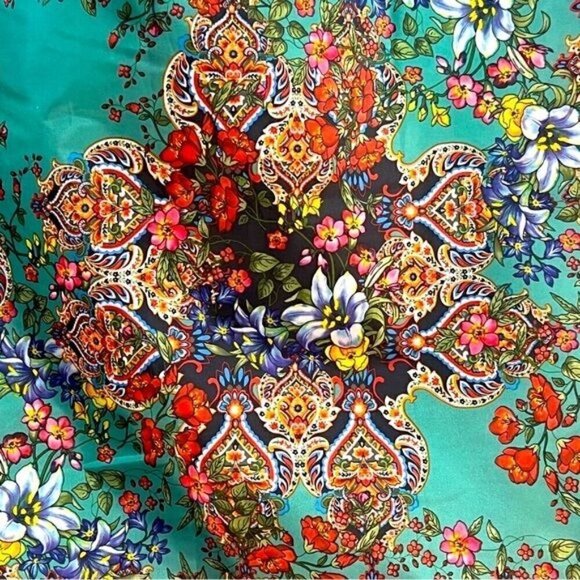 JOHNNY WAS Travel Beach Pool Multicolor Floral Print Lightweight Foldable Tote - Picture 6 of 7